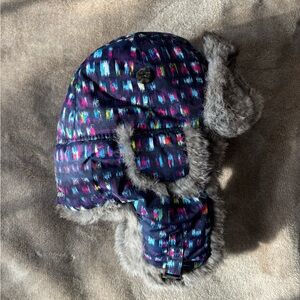 The Mad Bomber Hat Natural Rabbit Fur Lined Ski Flaps Large Multicolor